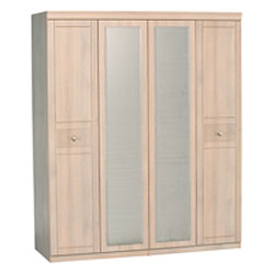 Lattice 4 Door Wardrobe with 2 Mirrors