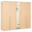 Alstons Piani 5 door wardrobe with mirror door