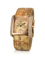 Alviero Martini 1a Prima Classe - Ladies`Swarovski Stone Geo Gold Plated Watch