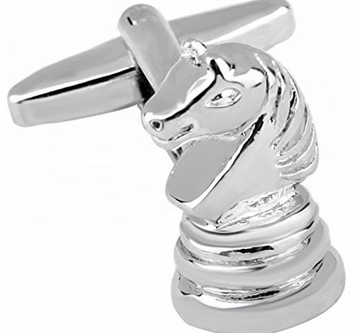 AmDxD  Steel Plating Shirt Cufflinks For Men Chess Titans Silver Length 3.1CM Width 1.6CM