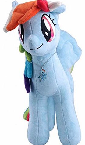 Stuffed Animal Figures Doll Plush Soft Toy 16`` Rainbow Dash With Metal Pendant