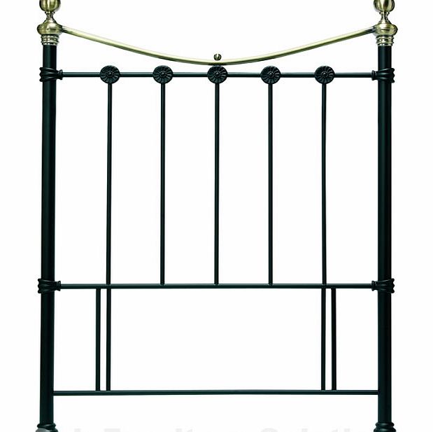 Amelie Matt Black/Antique Brass Headboard - 90cm