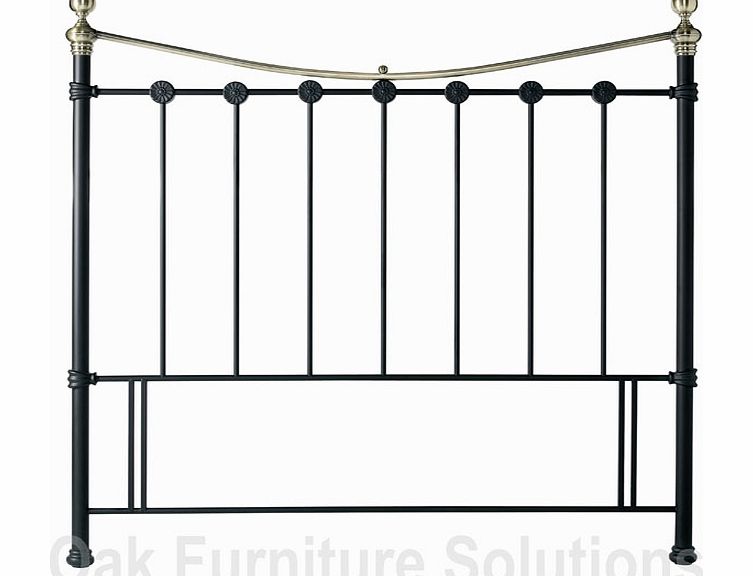 Amelie Matt Black/Antique Brass Headboard -