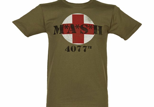 Mens M*A*S*H 4077 Khaki T-Shirt from