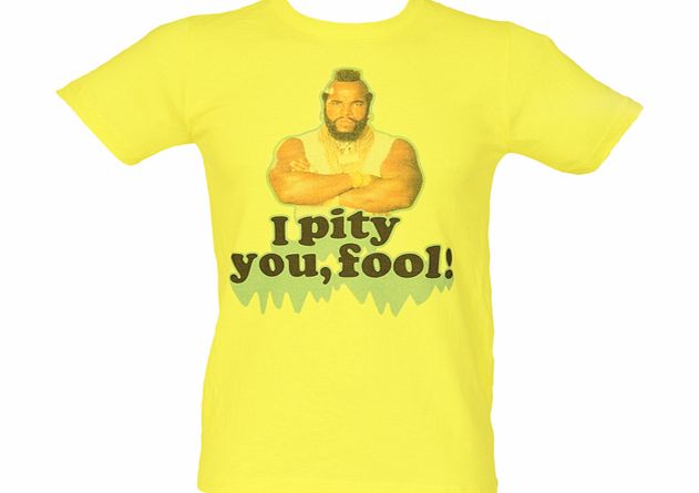 Mens Yellow Mr T I Pity The Fool T-Shirt