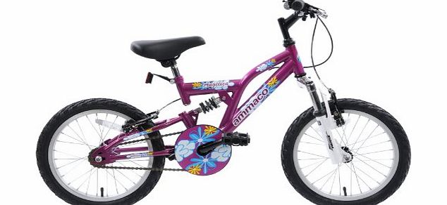 Ammaco 16`` ANGELICA GIRLS FULL SUSPENSION PURPLE Y-FRAME CHILDS MOUNTAIN BIKE