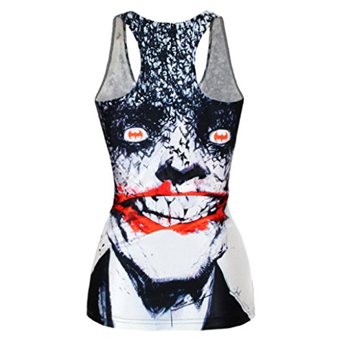 amonfineshop (TM) Sexy Women Tank Top Punk Style 3D Painting Fashion Vest