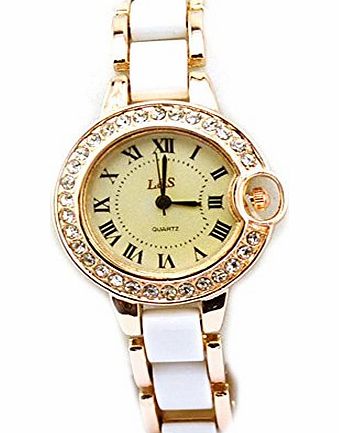 amonfineshop  New Women Lady Gift Analog Dress Sports Quartz Wrist Watches (White)