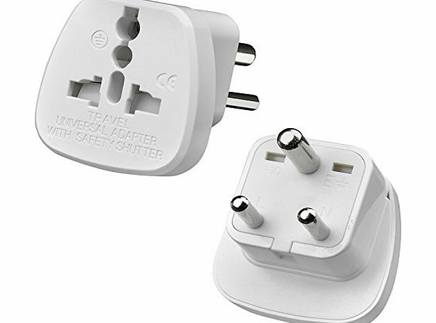 AMOS 3-Pin Prong India Indian / Pakistan / Srilanka Universal Universelle Worldwide Tourist Visitor Visiter Travel Adaptor Adapter Convertor Converter Plug from UK, EU Europe, Switzerland, USA America