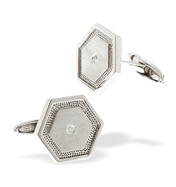 White Gold Diamond Cuff Links (244)