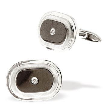 White Gold Diamond Cuff Links (245)