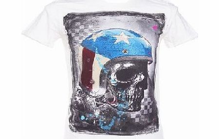 Mens American Helmet Off White T-Shirt from