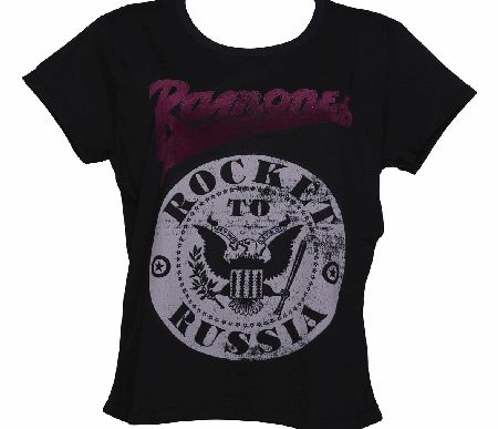 Ladies Premium Black Flocked Rocket To Russia