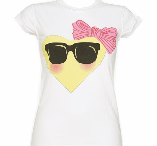 Ladies Gaga Heart White T-Shirt from Cotton