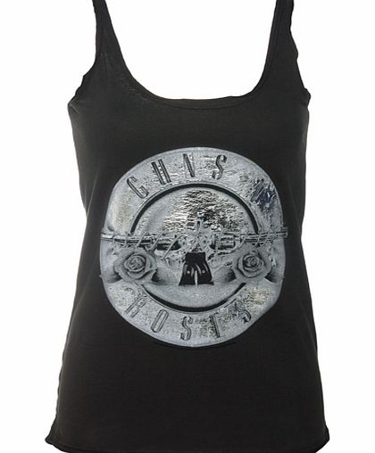 Ladies Guns N Roses Silver Foil Print Strappy