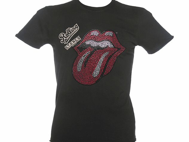 Mens Charcoal Rolling Stones Diamante