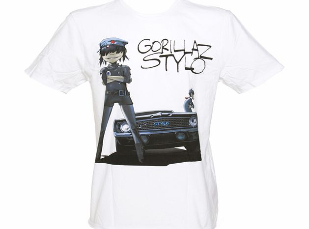 Mens The Gorillaz Stylo White T-Shirt from