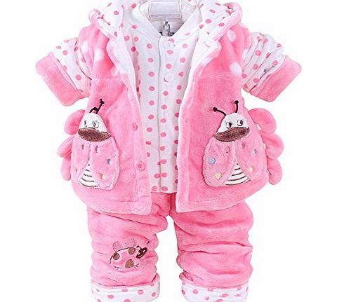 Amurleopard Amur Leopard Baby Girls 3pcs Clothing Set Style 1 Red 12-18 months