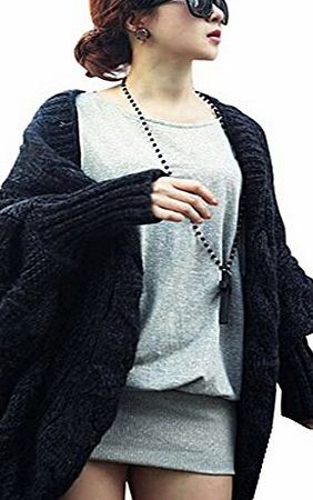 ANDI ROSE Women Knitwear Cardigan Hoodie Batwing Sleeve Knitting Loose Casual Christmas Sweater (Coffee)