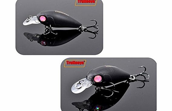 Andoer Trulinoya DW24 35mm 3.5g 1.2m Mini Crank Fishing Lure Hard Bait with BKK Hooks (Black)