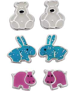 Andralok Sterling Silver Andralok Animal Stud Earrings