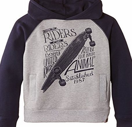 Animal Boys Finna Hoodie, Blue (Indigo), 11 Years (Manufacturer Size:Medium)