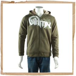 Damone Jnr Zip Hoody Dark Green