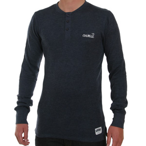 Fabius Long sleeve henley tee - Ink Navy