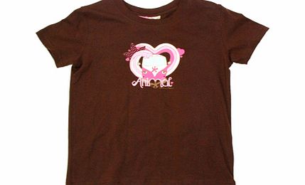 Girls Animal Atra Crew Printed T-Shirt. Deep