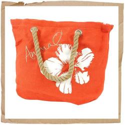 Animal Jute Beach Tote Bag Spicey Orange