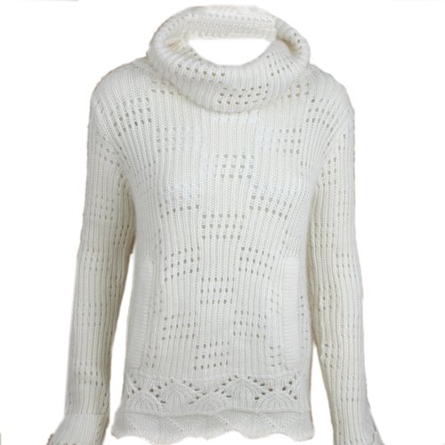 Ladies Animal Erinacea Polo Neck Knit A59 Antique White