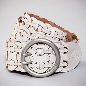 Fusion Leather belt - Whitecap