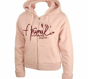 Animal Ladies Ladies Animal Jesus Jones Fur Lined Hoody. Pink