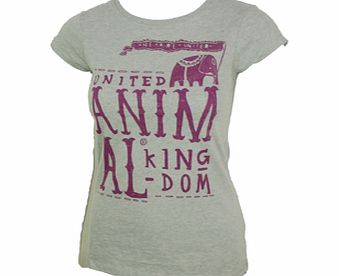 Ladies Animal Porto Delux T-Shirt. Grey Marl