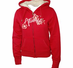 Animal Ladies Ladies Animal Ruden Fur Lined Hoody. Cerise Pink