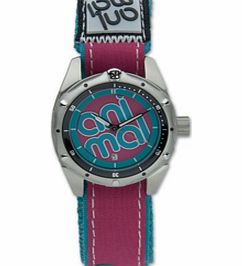 Ladies Animal Snap 2 Watch. Pink Blue