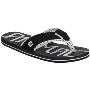 Ladies Animal Swish Flip Flop. Black White