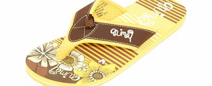 Ladies Animal Swish Flip Flops. Nutmeg