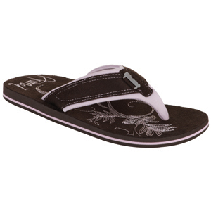 Ladies Animal Swish Soft Flip Flop. Dark Earth