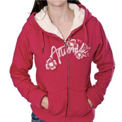 Ladies Ruden Sherpa Zip Hoody - Cerise Pink