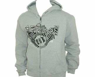 Animal Mens Animal Double Down Zip Hood. Grey Marle