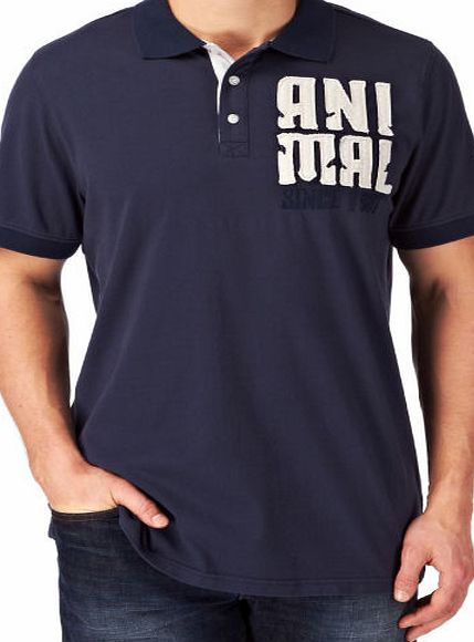 Animal Mens Animal Rhyls Polo Shirt - Indigo