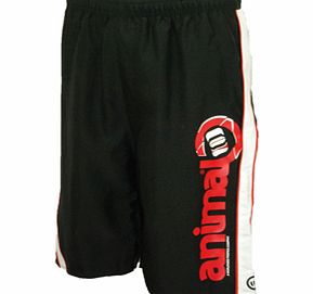 Mens Animal Pirahna Elasticated Swim Shorts. Black