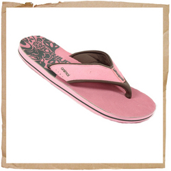 Animal Swish Suede Flip Flop Pink/ Brown