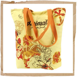 Animal Tansy Beach Tote Lemon