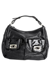 croc skin effect slouch shoulder bag