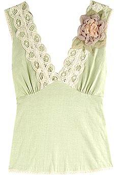 Anna Sui Chiffon rose corsage top