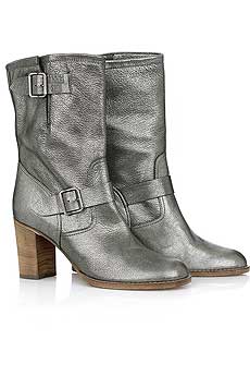 Anna Sui Metallic biker boots