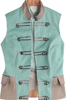 Anna Sui Metallic trim waistcoat