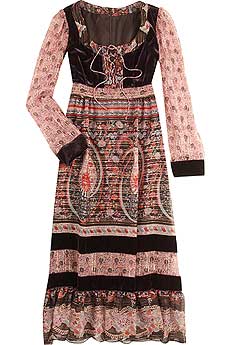 Paisley velvet dress